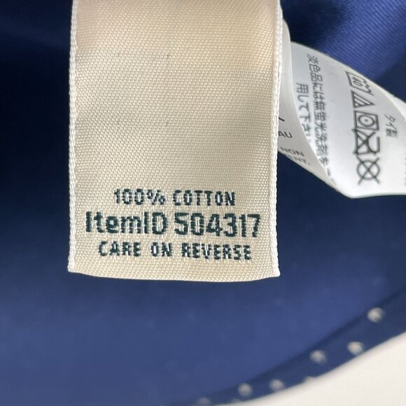 LL Bean Womens Large Wrinkle Free Navy Button Up Shirt White Heart Print Blouse - Picture 4 of 10